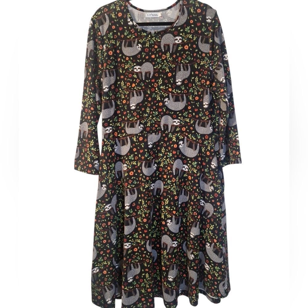 LA Soul black sloth fit and flare sweater dress size 3XL